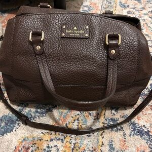KATE SPADE Chocolate leather purse w/bag cover